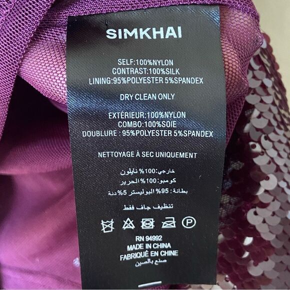 NWT Simkhai Amrita Midi Purple Skirt Sequin Embellishment High Waist Size 0 - Picture 16 of 17